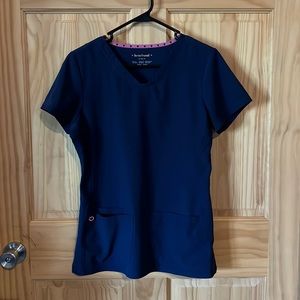 Navy blue heart and soul scrub set